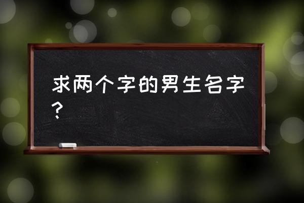 求两个字的男生名字？ 求两个字的男生名字？