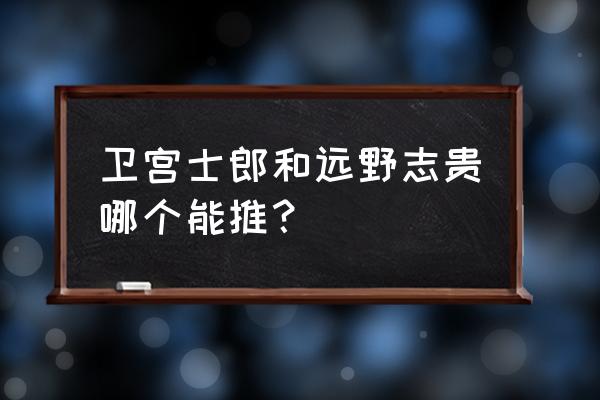 卫宫士郎和远野志贵哪个能推？ 卫宫士郎和远野志贵哪个能推？