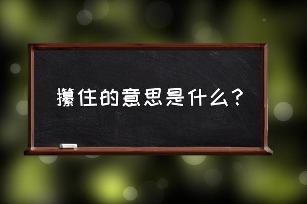 攥住的意思是什么？ 攥住的意思是什么？