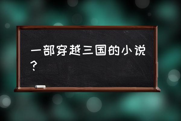 制霸三国之英雄崛起 一部穿越三国的小说？