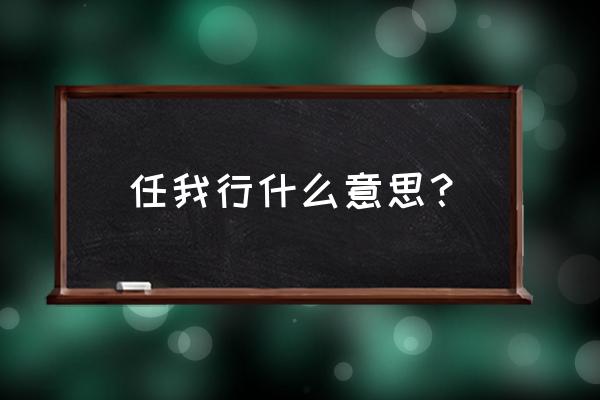 天地孤影任我行的含义 任我行什么意思？