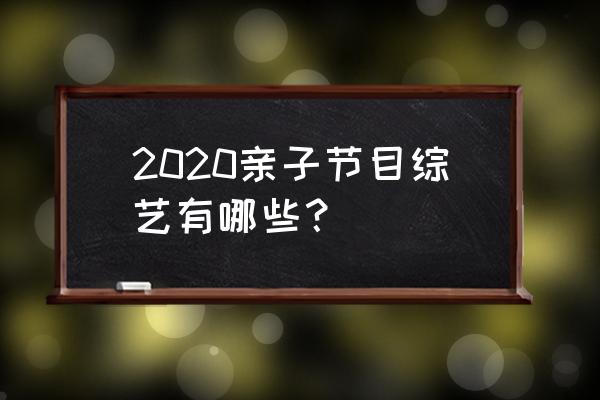 老师请回答2020 2020亲子节目综艺有哪些？