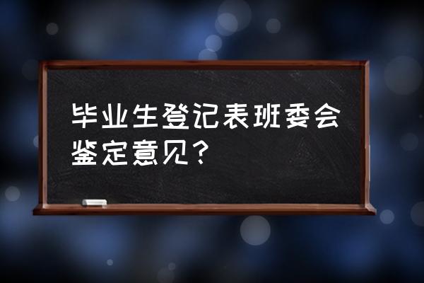 毕业生登记表班级鉴定 毕业生登记表班委会鉴定意见？