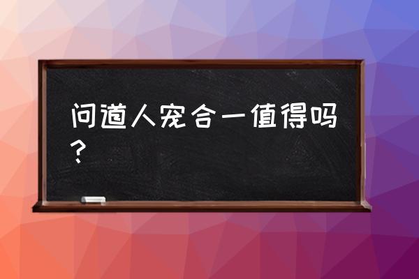 问道人宠合一形象 问道人宠合一值得吗？