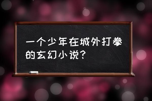 格斗狂想雷斯 一个少年在城外打拳的玄幻小说？