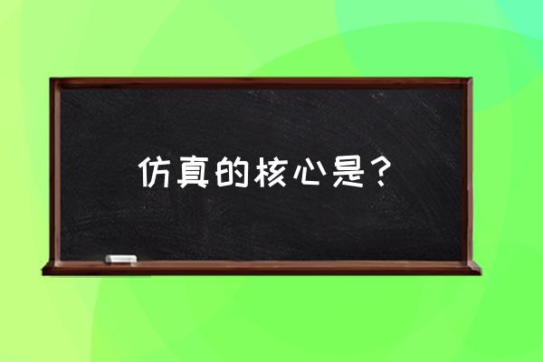 计算机仿真的基本概念 仿真的核心是？