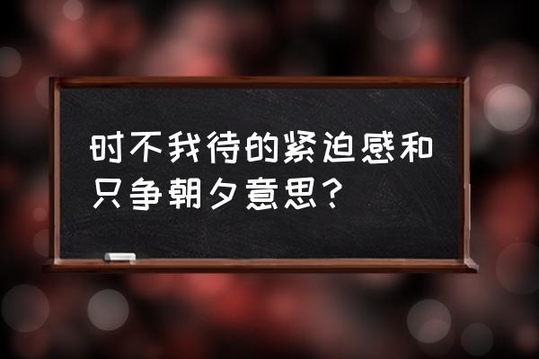 时不我待啥意思 时不我待的紧迫感和只争朝夕意思？