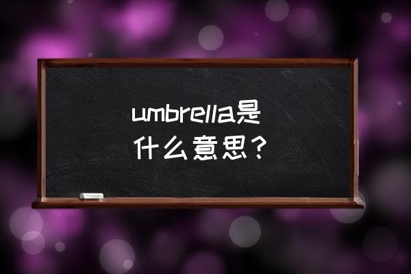 umbrella 常用释义 umbrella是什么意思？