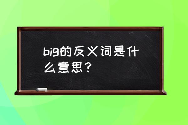 small的形式 big的反义词是什么意思？