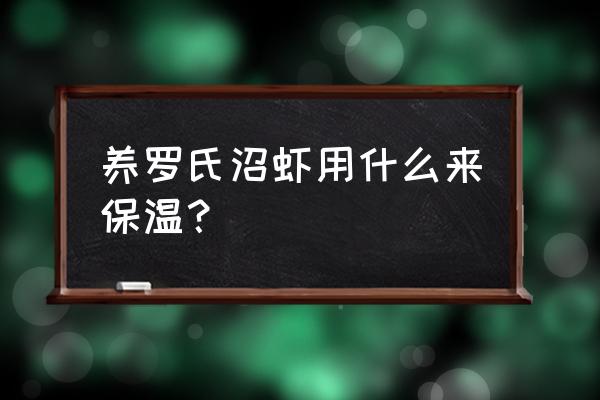 罗非鱼养殖技术河南怎么过冬 养罗氏沼虾用什么来保温？