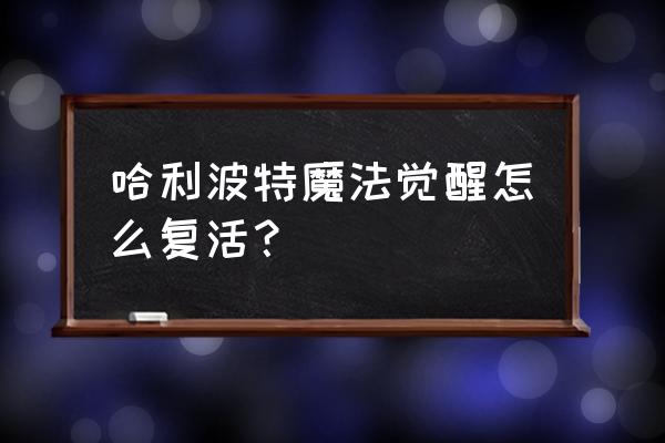 哈利波特魔法觉醒怎么找回数据 哈利波特魔法觉醒怎么复活？