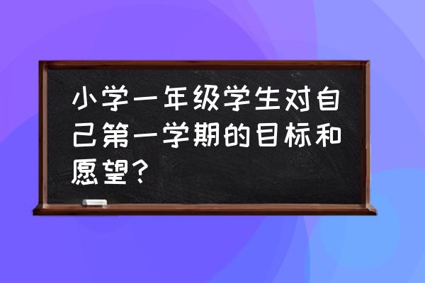 开学前准备工作目的及意义 小学一年级学生对自己第一学期的目标和愿望？