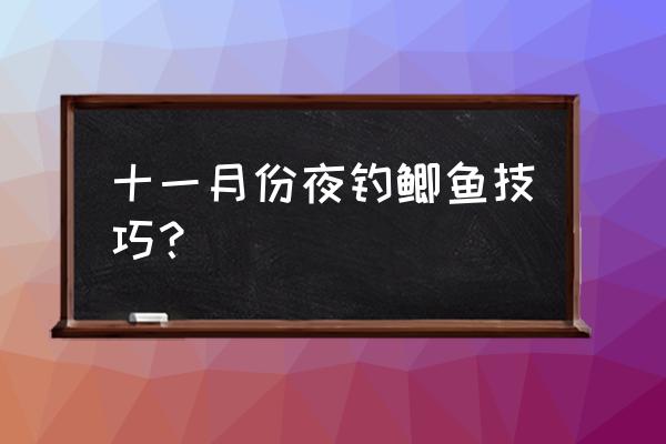 深秋钓鲫鱼最佳时间和方法 十一月份夜钓鲫鱼技巧？