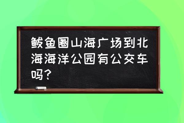 沈阳到北海有直达的飞机吗 鲅鱼圈山海广场到北海海洋公园有公交车吗？