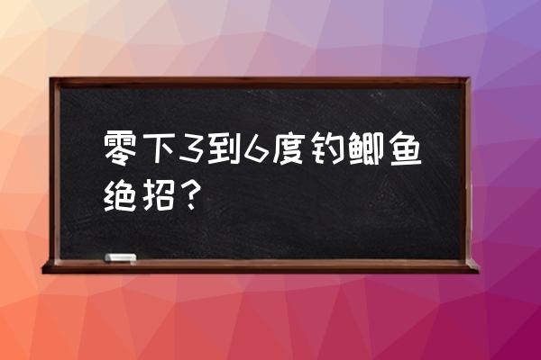 冬天钓鱼大鲫鱼技巧和方法 零下3到6度钓鲫鱼绝招？