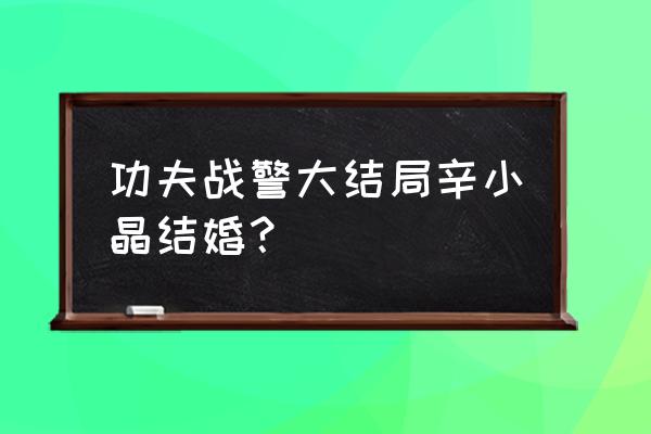 功夫派稀有物品 功夫战警大结局辛小晶结婚？