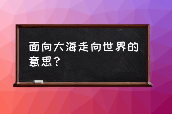 面向大海 面向大海走向世界的意思？