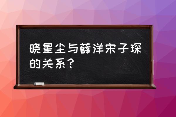 薛洋和晓星尘 晓星尘与薛洋宋子琛的关系？