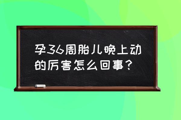 胎动晚上比较明显为什么 孕36周胎儿晚上动的厉害怎么回事？