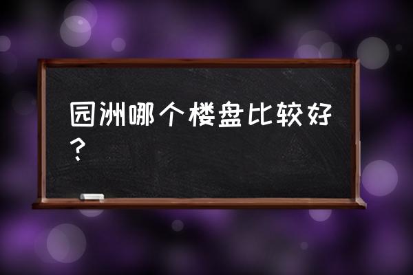 惠州碧桂园润杨溪谷多少钱一平 园洲哪个楼盘比较好？