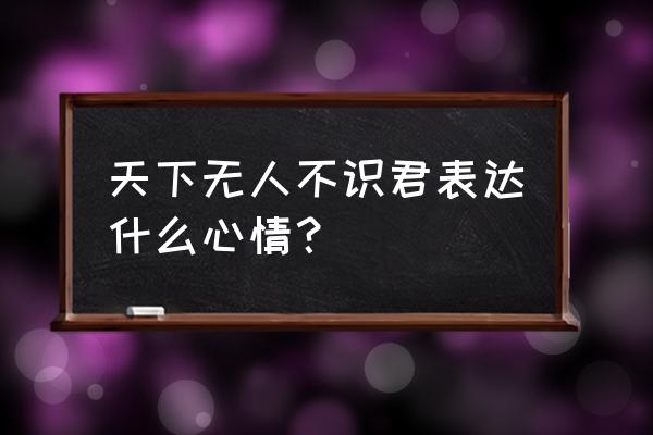 梦幻西游现在天下识君还值得刷吗 天下无人不识君表达什么心情？