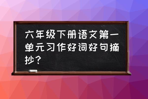 六年级语文下册第一单元测试卷 六年级下册语文第一单元习作好词好句摘抄？