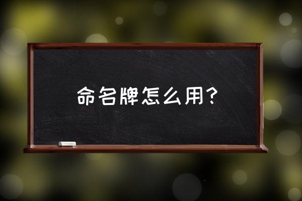 我的世界命名牌怎么用 命名牌怎么用？