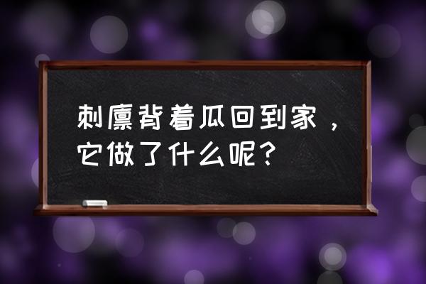 刺猬背西瓜的儿歌 刺猬背着瓜回到家，它做了什么呢？